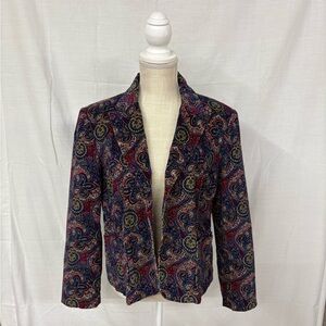 Koret Paisley Pattern Open-Front Women's Jacket in Multi-Color